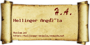 Hellinger Angéla névjegykártya